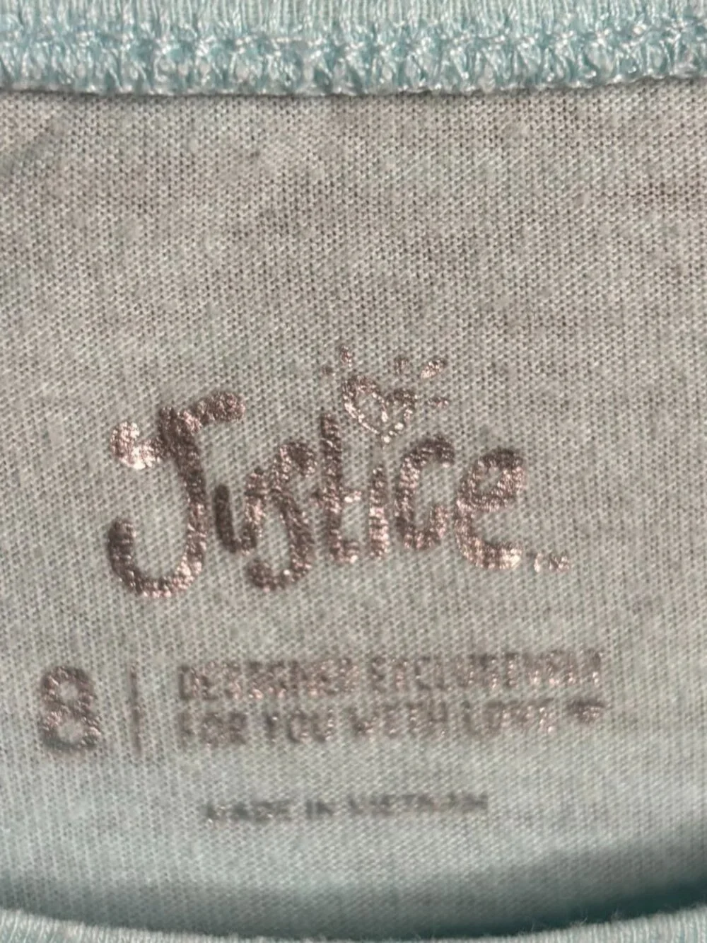 Justice Girls Light Blue Emoji T Shirt (Size 8)